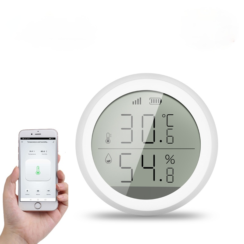 زيجبي استشعار درجة الحرارة والرطوبة مع شاشة LCD عرض بنقرة واحدة الربط أتمتة المنزل الأمن جهاز استشعار إنذار