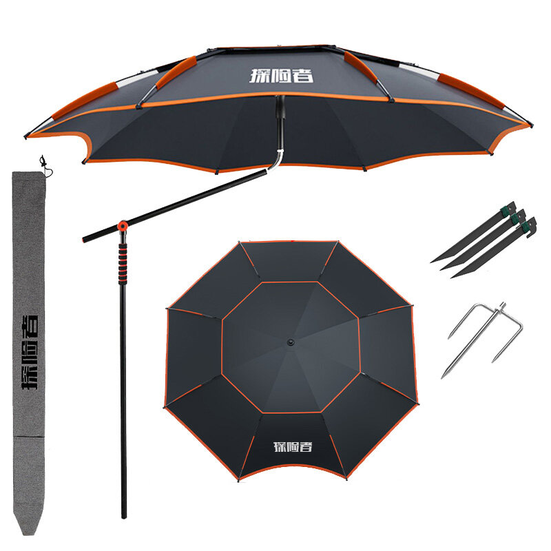 مظلة 2.0-2.4 متر شمسية للصيد في الهواء الطلق والتخييم استخدام قابل للفصل تعديل الاتجاه الشمس الظل غير نافذ للمطر