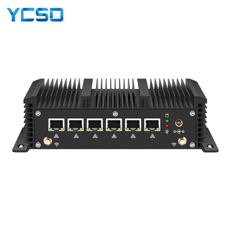YCSD جهاز كمبيوتر صغير إنتل سيليرون 2955U J1900 3865U 6 LAN 211at جيجابت إيثرنت 2 * Usb 3.0 HDMI RS232 جدار الحماية راوتر PFsense Pc