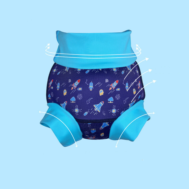 Happyflute جديد سراويل للسباحة حمام سباحة التدريب عالية الخصر السراويل الكرتون المطبوعة حفاضات الطفل السباحة بالجملة
