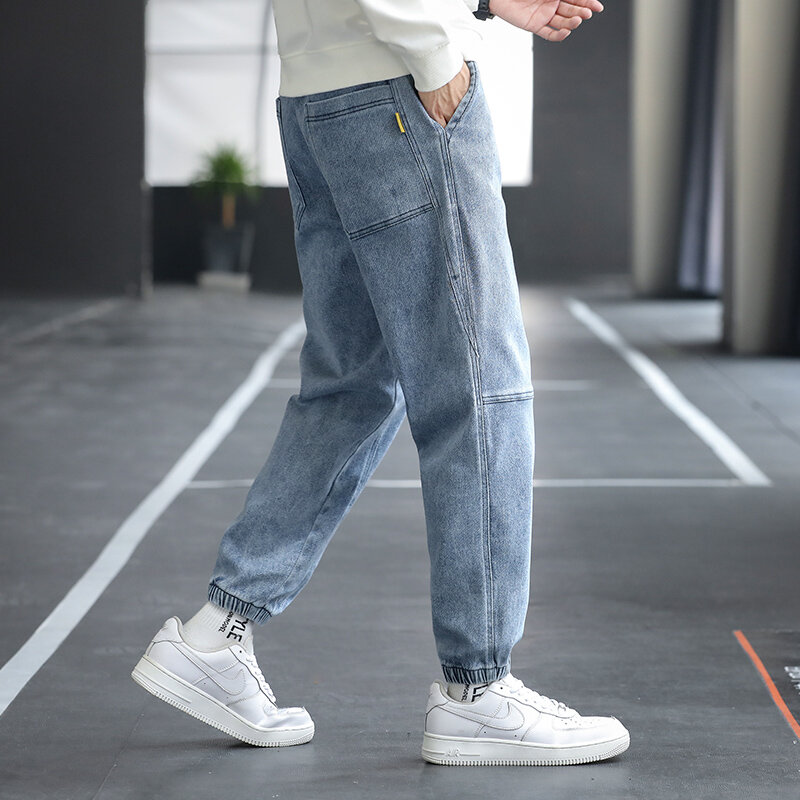 جينز رجالي 2021 منتج جديد شعاع مرن كبير بلون بنطلون للرجال موضة عصرية تناسب حريم بنطلون للرجال