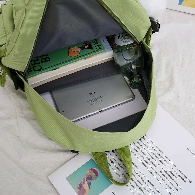 5 قطعة مجموعة حقائب الظهر النسائية حقائب الكمبيوتر المحمول حقائب السفر المدرسية حقائب قماش الكتف المدرسية للمراهقات