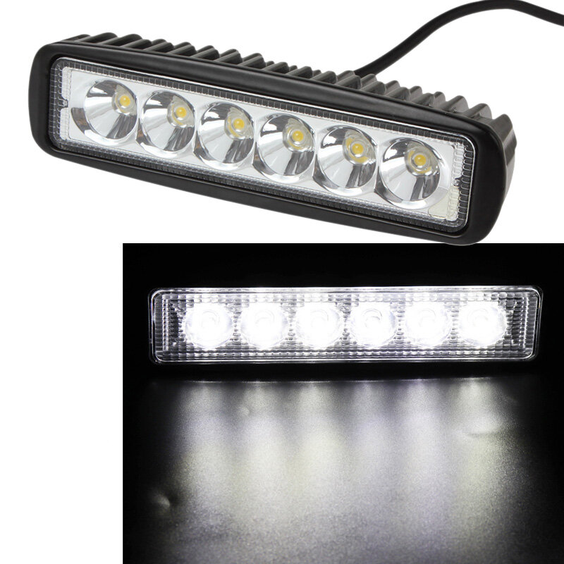 6 LED 12 واط سيارة DRL أضواء العمل الأضواء العالمي الطرق الوعرة السيارات شاحنة القيادة الضباب مصباح التوقف العلوي 1 قطعة/2 قطعة ضوء بار