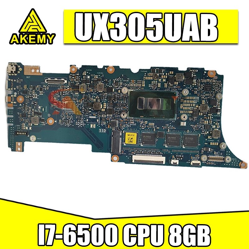 Akemy UX305UAB مع I7-6500 وحدة المعالجة المركزية 8GB RAM اللوحة الأم ل ASUS UX305UAB المحمول اللوحة الرئيسية 100% اختبار OK