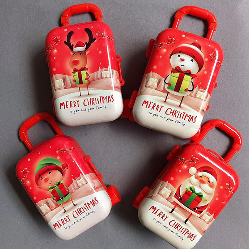 هدايا صفيح صغيرة المحافظ زينة الإبداعية الأطفال البسيطة حقيبة تروللي بعجلات التي يمكن استخدامها بمثابة صندوق هدية صغير