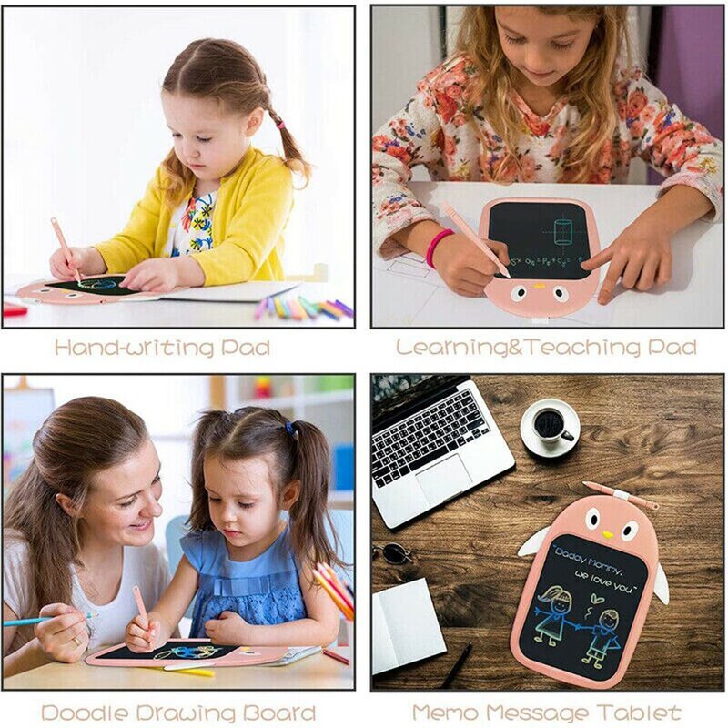 جديد الكرتون البطريق رسالة مجلس LCD بخط اليد مجلس ضوء الطاقة الإلكترونية السبورة الأطفال لوحة الرسم الذكية
