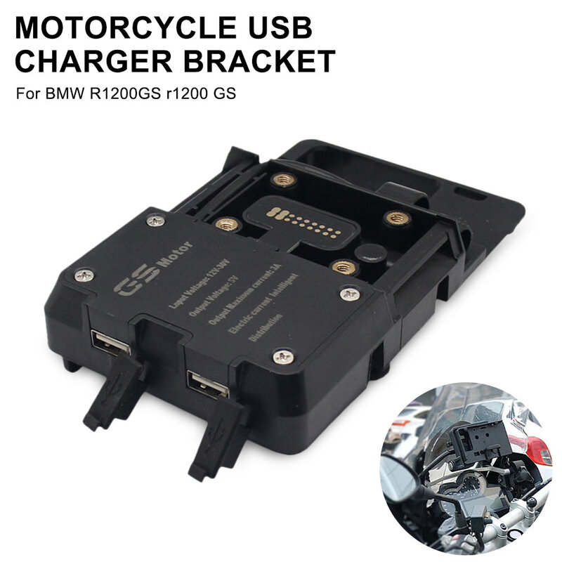 ل BMW R1200GS r1200 GS دراجة نارية USB شاحن لتحديد المواقع موتو الهاتف المحمول شحن حامل حامل قوس