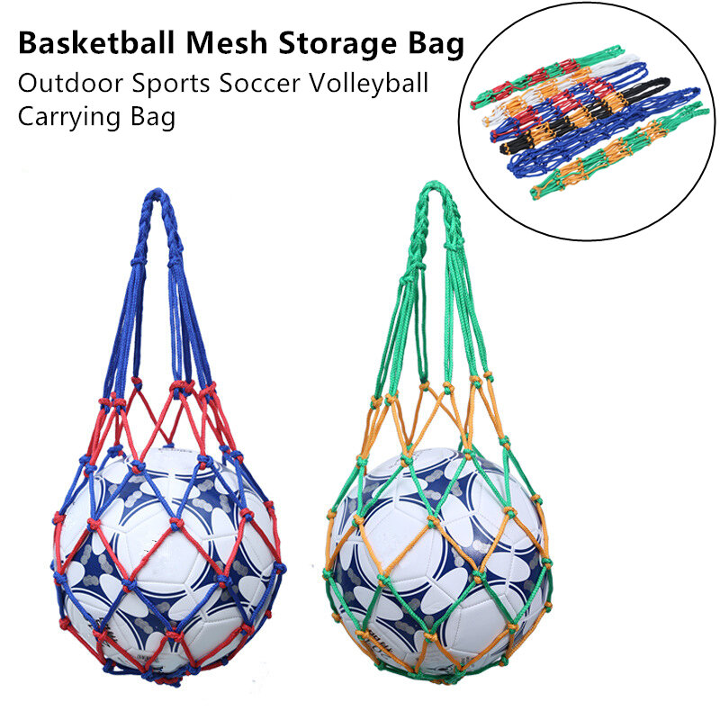 1 قطعة المحمولة كرة السلة كرة القدم الرباط صافي حقيبة في الهواء الطلق الرياضية كرة القدم الكرة الطائرة تخزين شبكة