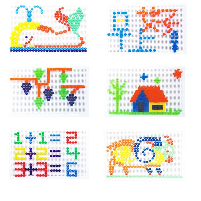 296 قطعة/مجموعة مربع معبأة الحبوب الفطر مسمار الخرز ذكي 3D لغز ألعاب بانوراما مجلس للأطفال أطفال ألعاب تعليمية