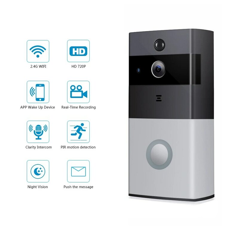 Ubox جرس باب يتضمن شاشة عرض فيديو المنزل إنذار 1080P الذكية واي فاي مراقبة الجرس جهاز اتصال داخلي لاسلكي الهاتف عن بعد فيديو