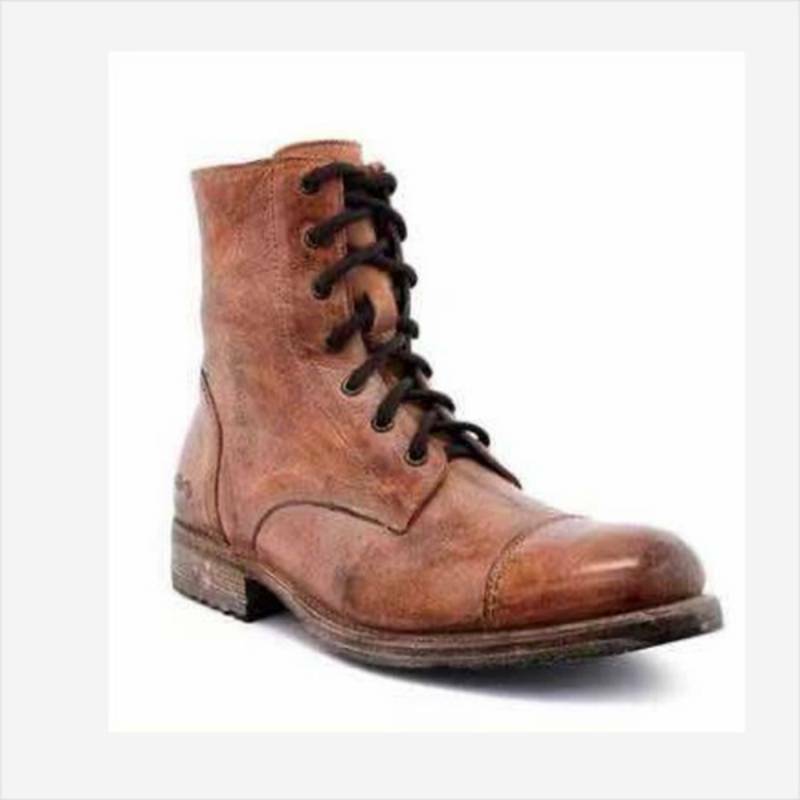 جلد بو للرجال أنيقة منحوتة تشيلسي الدانتيل يصل الأحذية الكلاسيكية أحذية الكاحل الرجال أحذية غير رسمية موضة الشتاء أحذية قتالية KR045