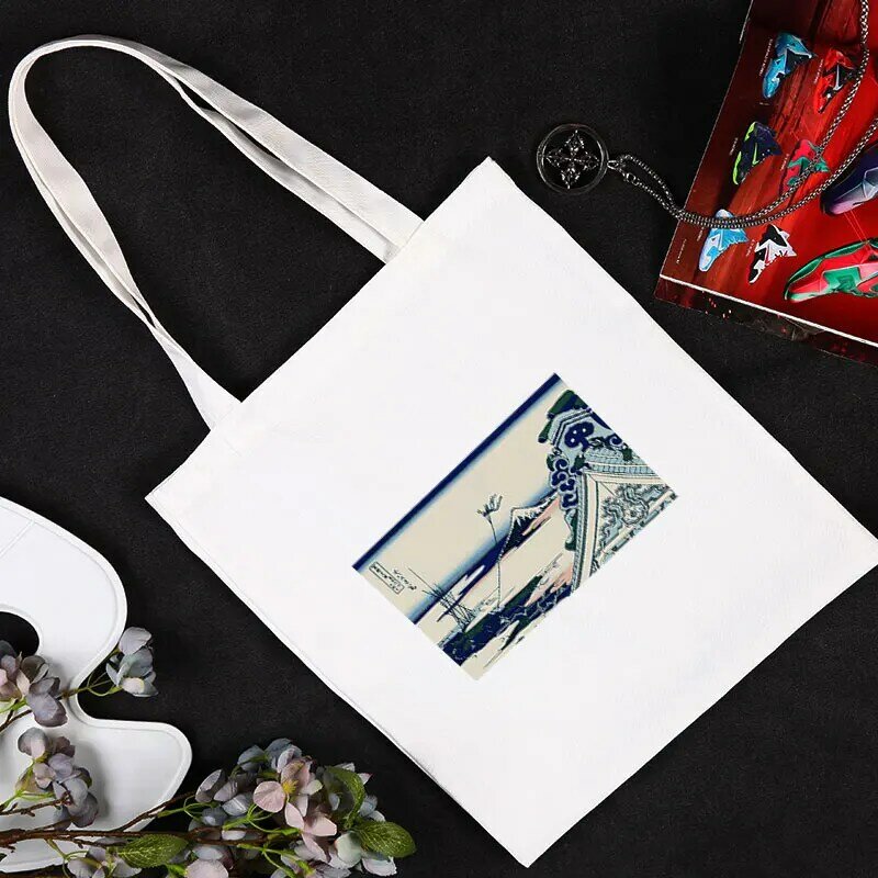 Ukiyoe حقيبة قماش قنب قابلة لإعادة الاستخدام التسوق الفاخرة النساء حقائب الماركات المتسوق اليابان 2021 للطي أنيمي مصمم حقائب حمل المرأة ل