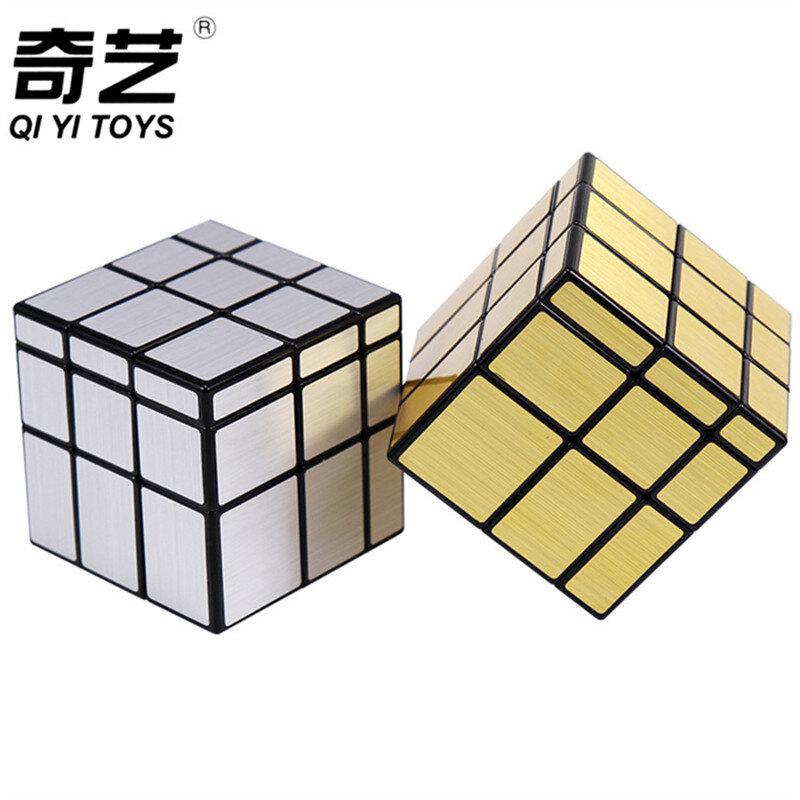 3x3x3 QiYi مرآة سحريّة مكعب يلقي المغلفة لغز المهنية سرعة مكعب ضد الإجهاد لعب للأطفال