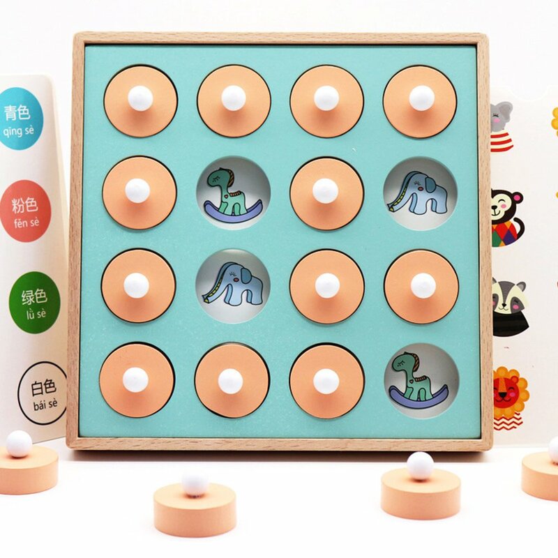 لعبة ماتش شطرنج من مونتيسوري ألغاز ثلاثية الأبعاد خشبية حفلة عائلية تعليمية مبكرة غير رسمية لعبة تفاعل للأطفال الصغار