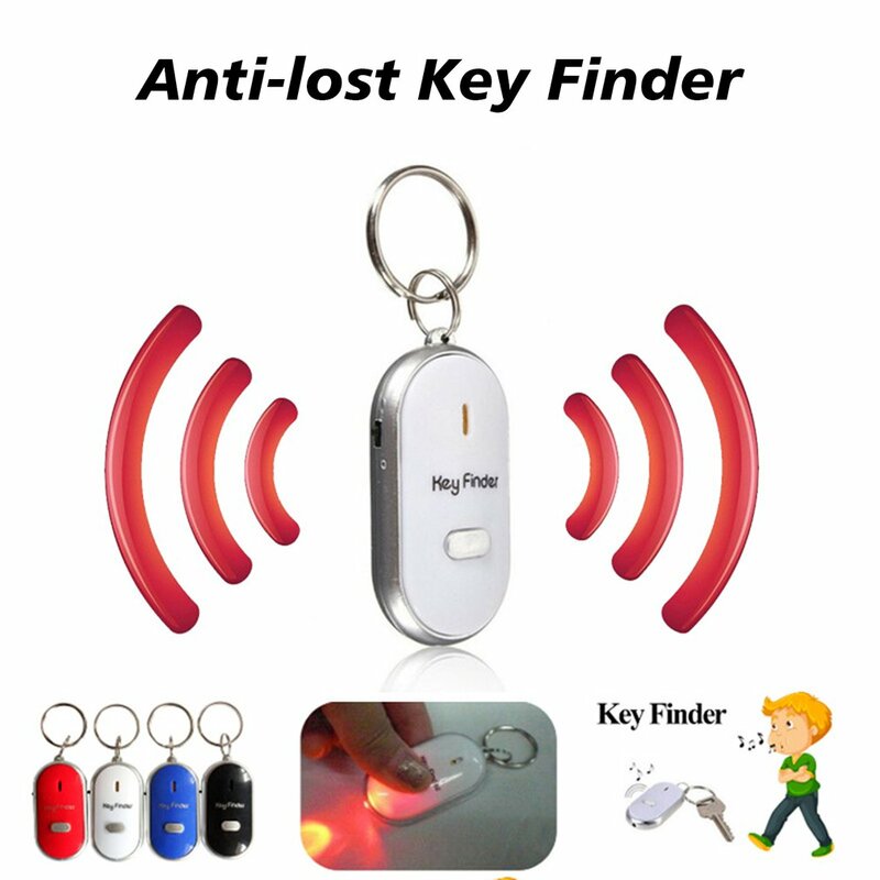 صافرة صغيرة لمكافحة خسر KeyFinder إنذار المحفظة جهاز تعقب الحيوانات الأليفة الذكية وامض الصافرة عن بعد محدد المفاتيح التتبع مفتاح مكتشف + LED