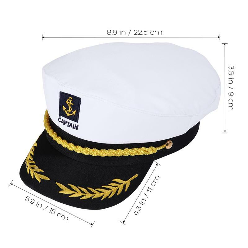 الكبار يخت قارب سفينة بحار الكابتن زي قبعة قبعة البحرية البحرية الأدميرال المطرزة Captain'S قبعة هالوين الكابتن قبعة