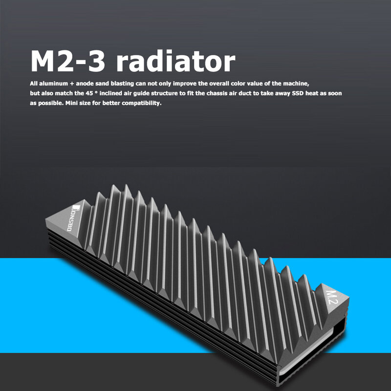 جونسبو M.2 SSD NVMe بالوعة الحرارة M2 2280 الحالة الصلبة قرص صلب مبادل حراري من الألومنيوم مع لوحة حرارية حاسوب شخصي مكتبي الحرارية