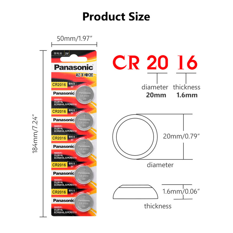 باناسونيك cr2016 5 قطعة العلامة التجارية الجديدة الأصلي بطارية ل 3 فولت زر خلية عملة بطاريات ل مشاهدة الكمبيوتر cr 2016 ساعة مناسبة
