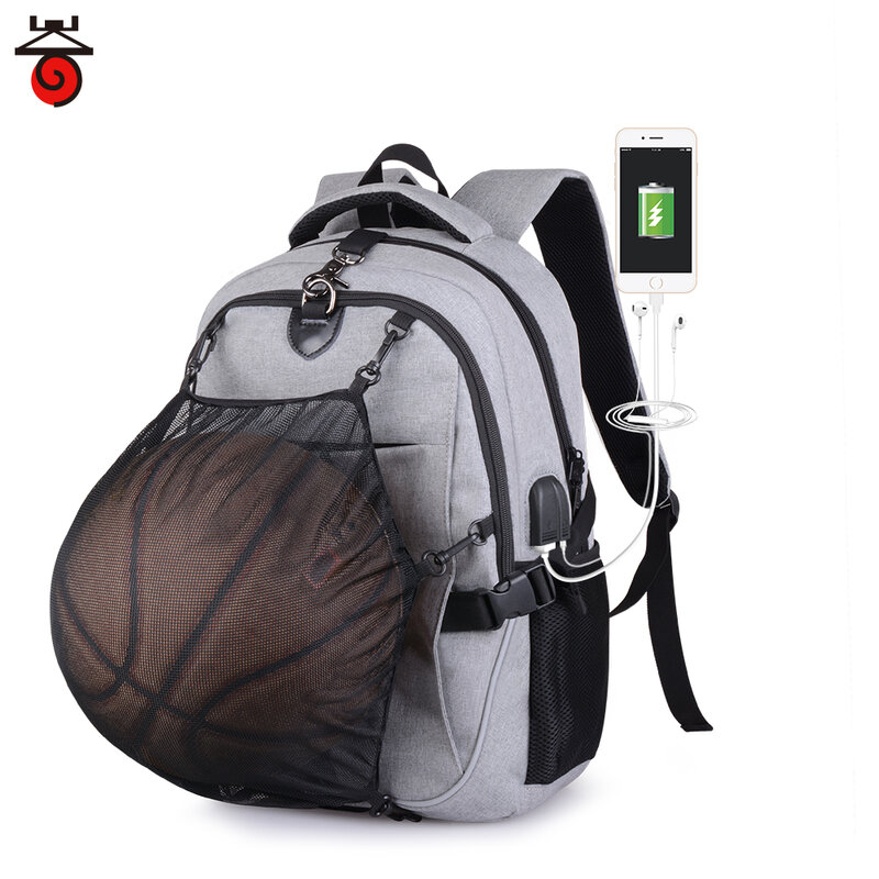 SenkeyStyle الرجال حقيبة مدرسية سعة كبيرة لكرة السلة الظهر 2021 موضة الذكور حقائب السفر مقاوم للماء USB شحن
