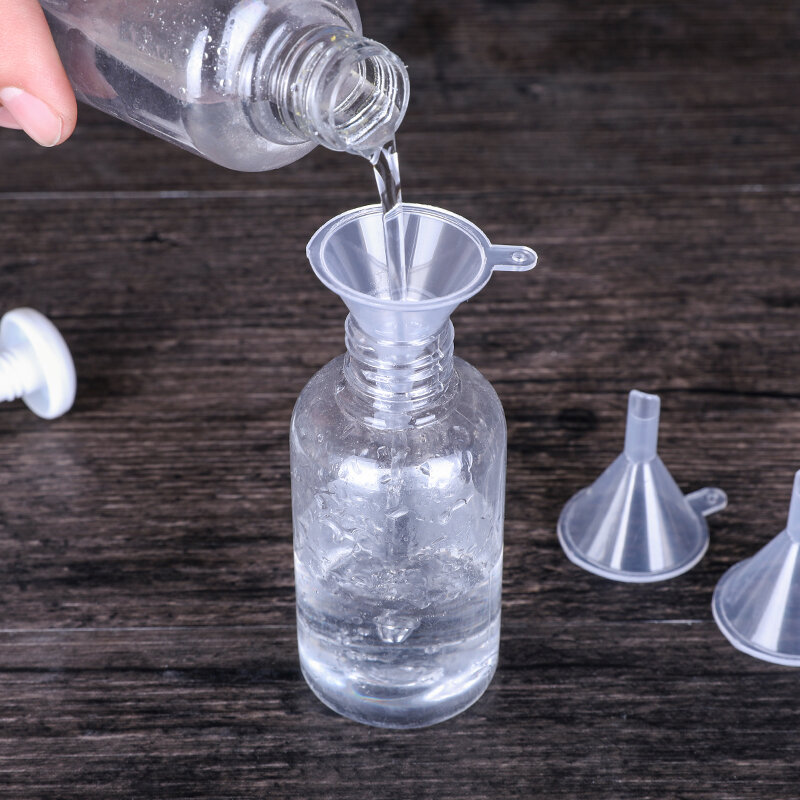20 قطعة صغيرة من البلاستيك حبات صغيرة الفم السائل النفط قمع مختبر أدوات المطبخ العطور الناشر زجاجة لوازم