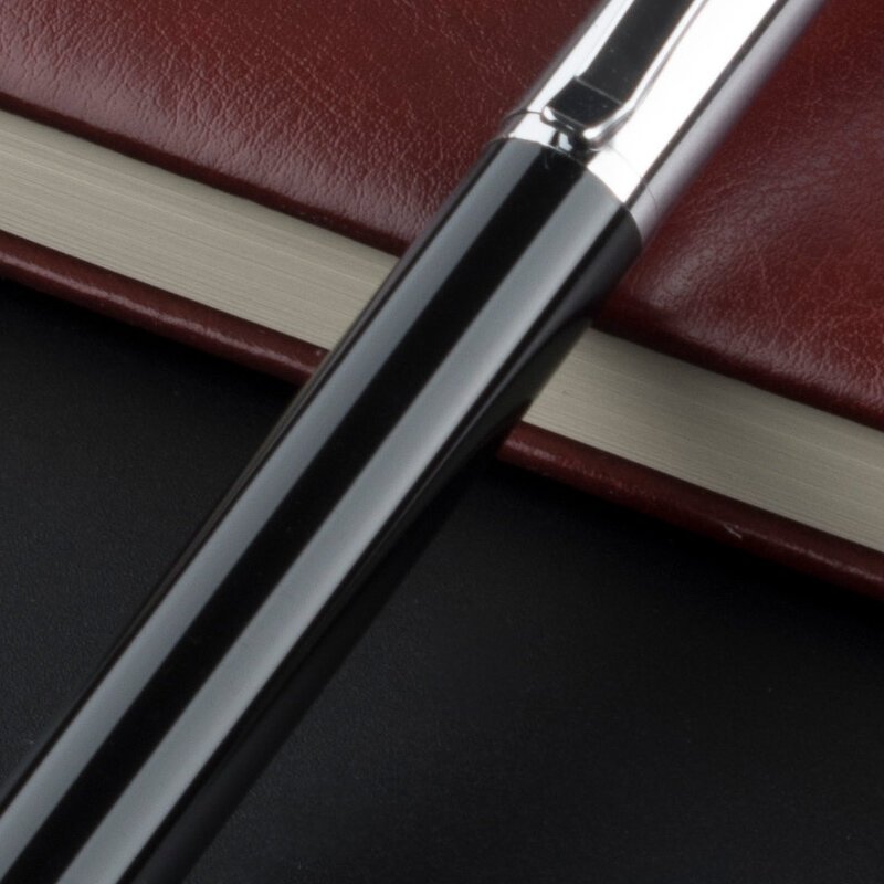 قلم حبر فضي عالي الجودة مع مشبك ، 0.7 مللي متر ، قلم حبر أسود ، صندوق هدايا للمدرسة والمكتب