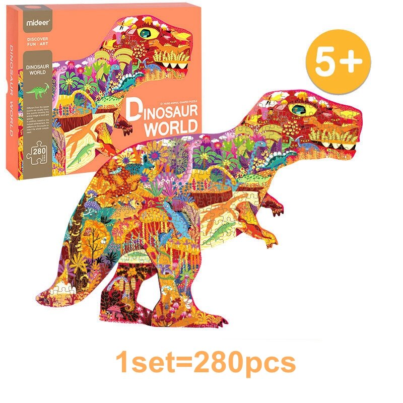 1 مجموعة = 280 قطعة سميكة الكرتون ورقة لغز الكرتون الفيل ديناصور تصميم الاطفال لعبة الألغاز الأطفال التعليم المبكر #2