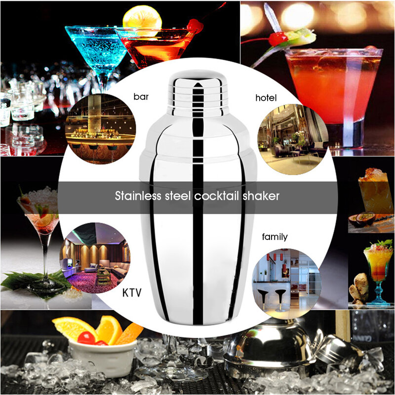 Cocktail Shaker Stainless Steel Martini Shaker Drink Shaker Bar Tools Accessories for Bartender Home Drink Party Use 550ML/750ML #3