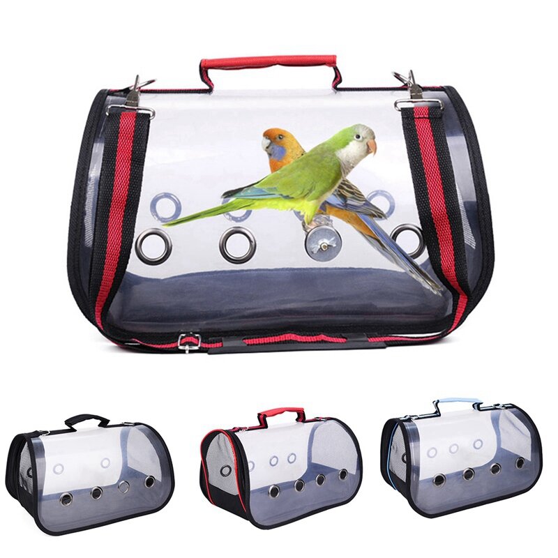 حامل طيور PVC ، ملحقات قفص الببغاء ، السفر في الهواء الطلق ، حقيبة يد شفافة للتنفس