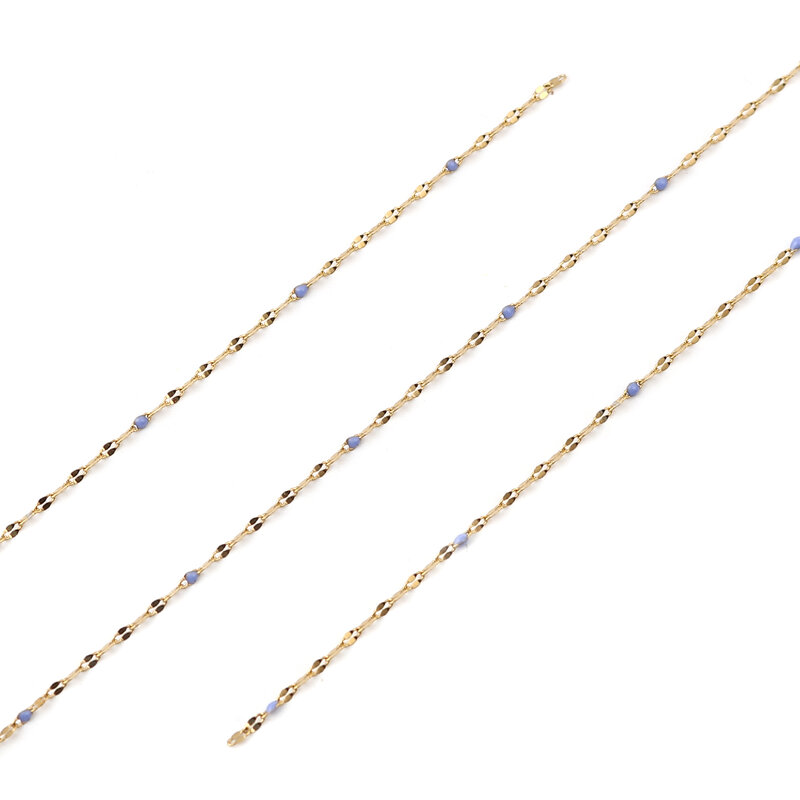 الفولاذ المقاوم للصدأ المينا سلسلة الذهب اللون سلسلة معدنية لصنع المجوهرات سلسلة مكونات عقد دي اي واي سوار إكسسوارات 1 متر/وحدة