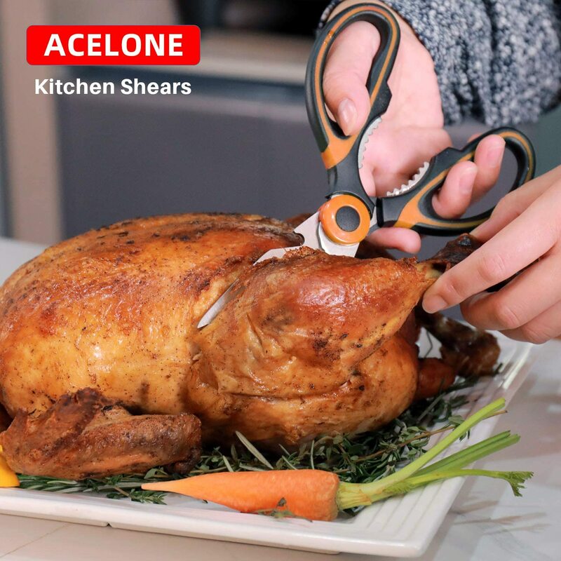 مقصات للمطبخ ، مقصات Acelone بريميوم عالية التحمل من الفولاذ المقاوم للصدأ مقص متعدد الوظائف للمطبخ للدجاج/للدواجن