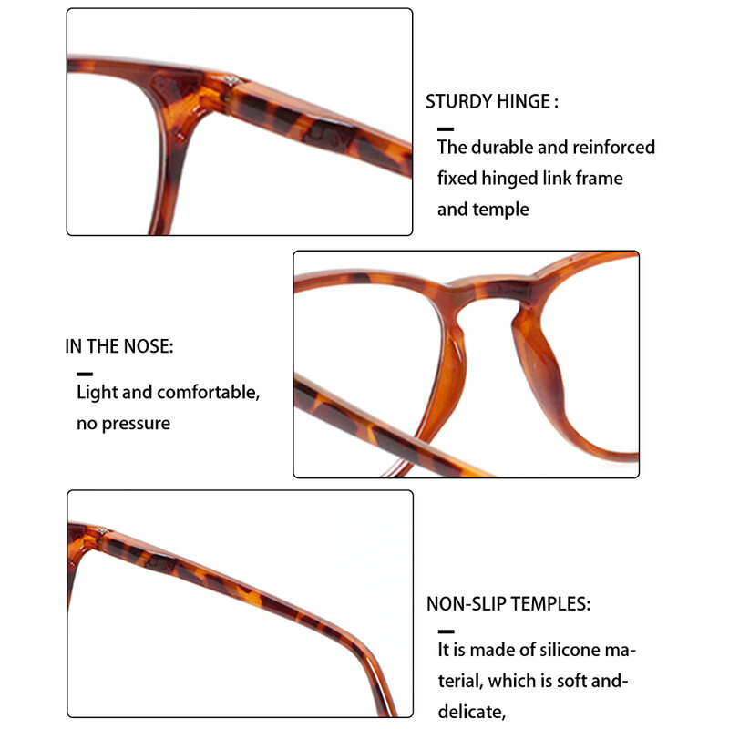 الربيع المفصلي نظارات للقراءة مريحة خفيفة الوزن الإطار الرجال والنساء HD القارئ