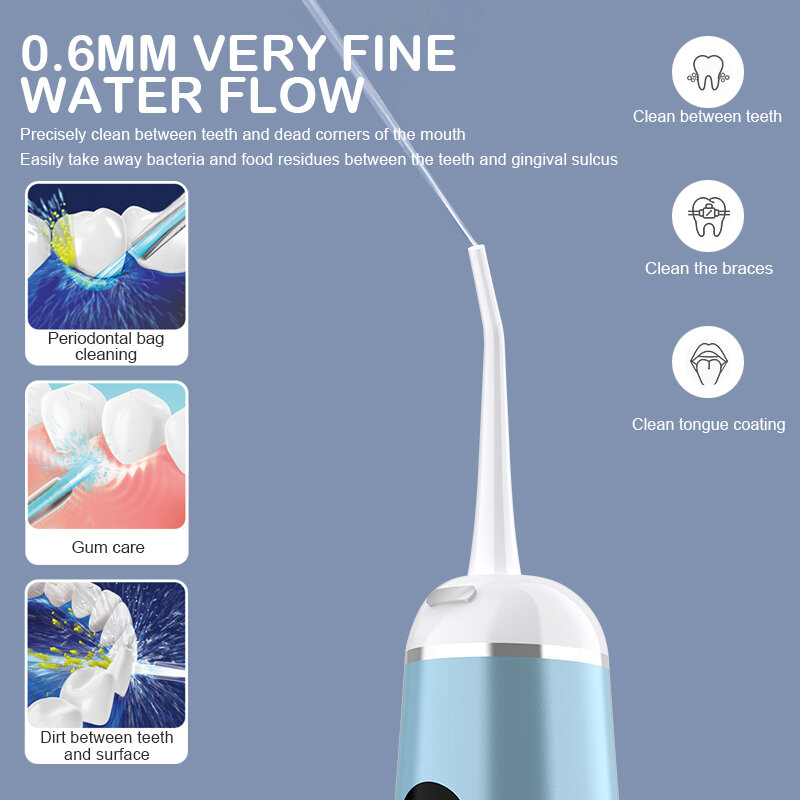 عن طريق الفم الري USB قابلة للشحن المياه الخيط المحمولة جهاز تخليل الأسنان بالماء 350 مللي الري الأسنان الأسنان IPX7 مقاوم للماء الأنظف