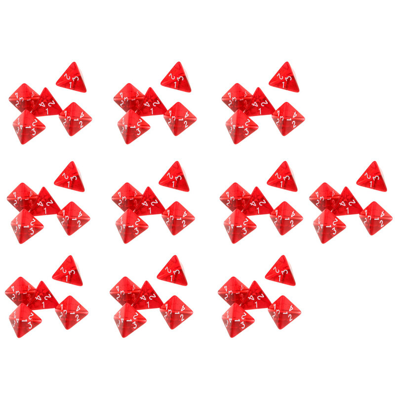 مجموعة نرد متعددة السطوح ، مجموعة من 50 جوهرة متعددة الجوانب D4 D