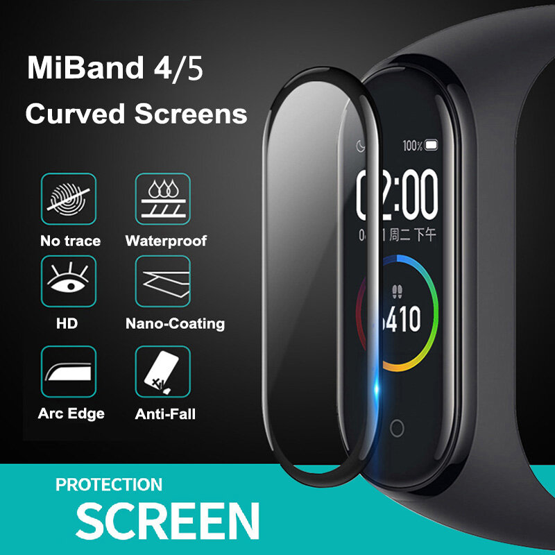 واقي الشاشة ل Mi Band 5 4 غطاء كامل ل Mi band5 شاشة ثلاثية الأبعاد فيلم ل سوار ساعة ذكية HD حامي ل Mi Band 6