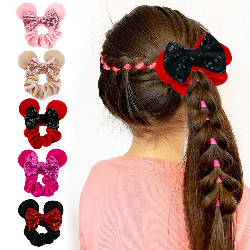 ترتر Bowknot العصابات الشعر طفل الفتيات هيرباند الشعر الحبال Scrunchie تمتد العصابات الشعر الأطفال حفلة شعر أميرات اكسسوارات