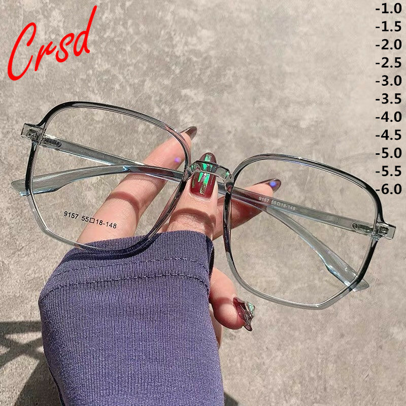 CRSD-نظارات نسائية متعددة الأضلاع ، نظارات شمسية نسائية كبيرة الحجم مع لوحة غير منتظمة لقصر النظر ، 2020 ~-1.0 ، 6.0