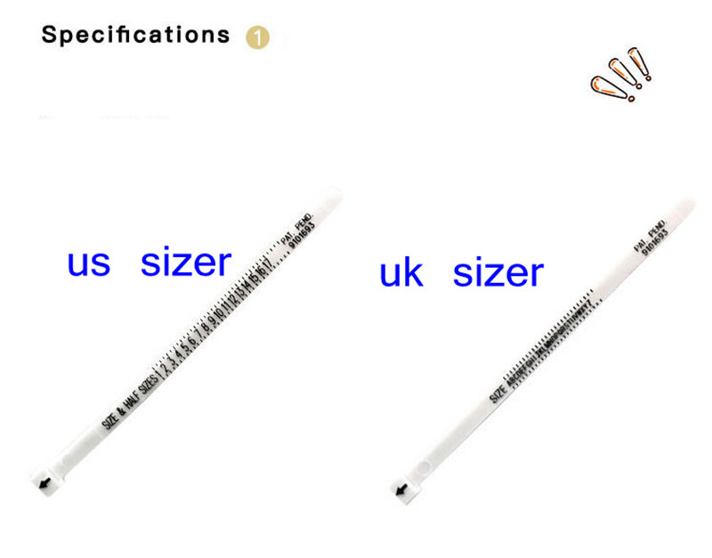 المملكة المتحدة الأمريكية البريطانية الأمريكية الأوروبية القياسية قياس حزام سوار خواتم Sizer فنجر حجم الفرز مجوهرات أداة شعار مخصص