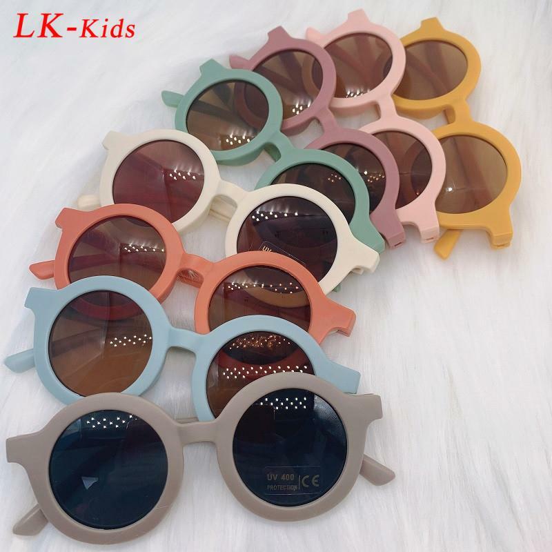 الأطفال صبي فتاة لطيف ليوبارد مزدوجة اللون الكرتون الدب شكل النظارات الشمسية المستديرة الاطفال Vintage النظارات الشمسية حماية UV400 الكلاسيكية