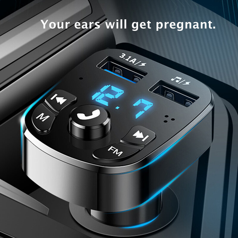 سيارة 5.0 FM الارسال اللاسلكي يدوي استقبال الصوت السيارات مشغل MP3 USB شاحن سريع بلوتوث متوافق اكسسوارات السيارات