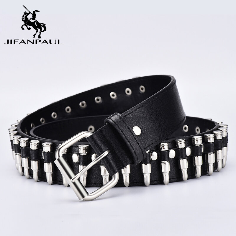 Jifanbull-حزام رصاصة للسيدات ، أفضل بائع ، نمط روك الشرير ، حزام نسائي مع جينز دراجة نارية ، زخرفة عصرية ، شحن مجاني
