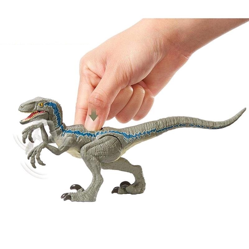 Velociraptor الأزرق الديناصورات لعبة اللعب الكلاسيكية لصبي نماذج للحيوانات الفك المنقولة بدون صندوق البيع بالتجزئة