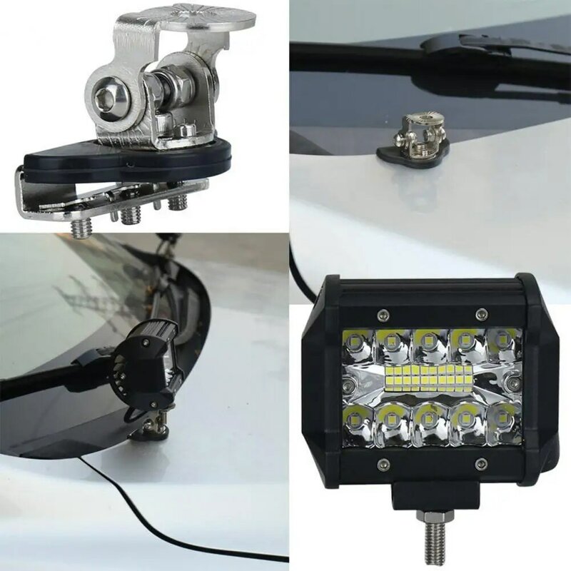 2 قطعة هود LED حامل مفيد فضي اللون مريحة هود LED حامل للسيارات هود قوس مصباح ليد جبل قوس