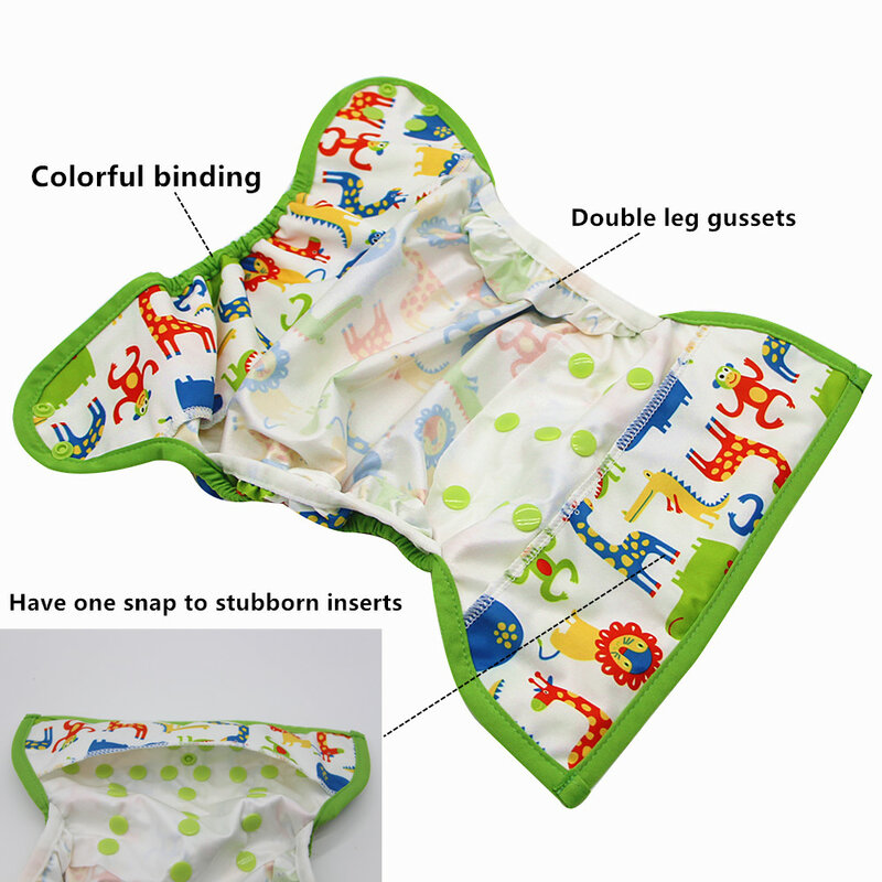 اسنابي المولود الجديد مقاس واحد قماش قابل لإعادة الاستخدام غطاء الحفاض التفاف للاستخدام مع الحفاض المسطح أو المجهزة