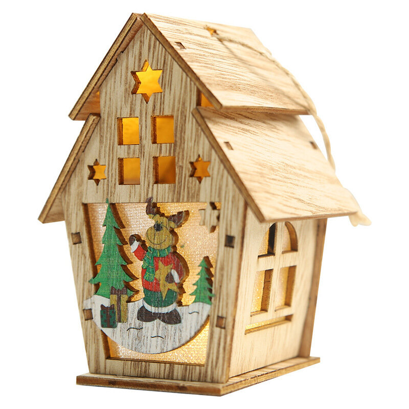 2019 جديد LED خشبية عيد الميلاد مضيئة منزل اللعب توهج في الظلام عيد الميلاد الديكور للمنزل لعب للأطفال هدية