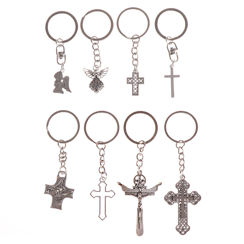 1 قطعة Vintage يسوع المسيحية اكسسوار سيارات المفاتيح الصليب المفاتيح اليدوية مجوهرات صناعة يدوية سيارة مفتاح سلسلة حلقة حامل