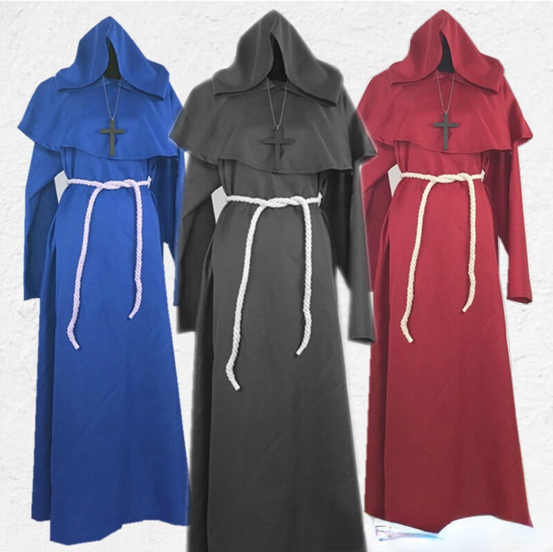 Halloween Cosplay Costume Medieval Ancient Decoration Robe Monk Clothing Wizard Clothing Priest Cos Clothing