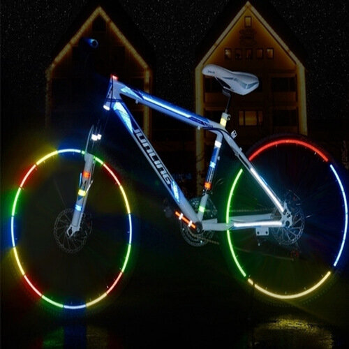 1 سنتيمتر * 8 متر عجلات دراجة تعكس الفلورسنت الجبلية الدراجة عاكس ملصق شريط إضاءة طويل للدراجات تحذير السلامة دراجة عجلة ديكور