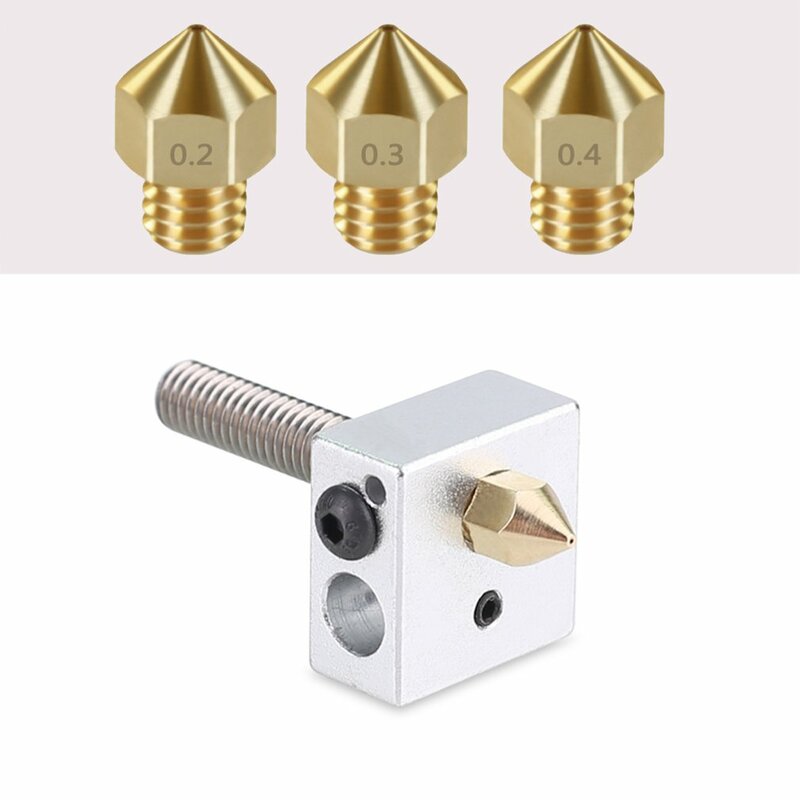 Brass Nozzles 3D Printer Accessories Mk8 Pointed Brass Nozzle Appearance Lettering Printing Accessories