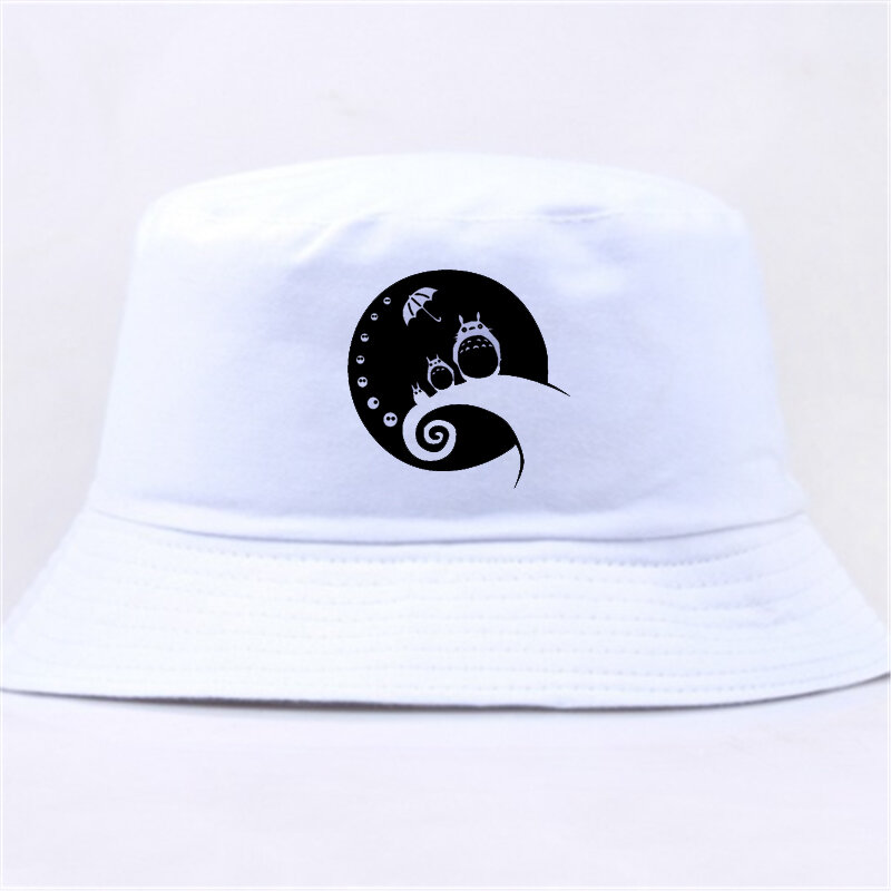 Totoro ستوديو جيبلي Harajuku Kawaii قبعة بحافة الصيف ماركة عادية للجنسين صياد قبعة