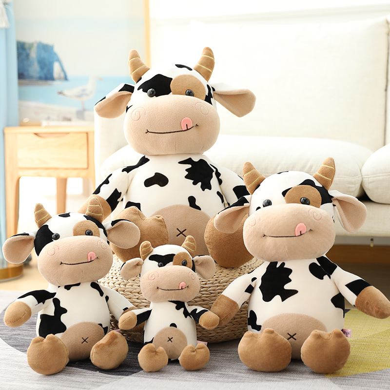 2020 جديد لطيف الماشية ألعاب من القطيفة Kawaii محاكاة الحليب البقرة أفخم دمية محشوة مخدة ناعمة للأطفال الاطفال هدايا عيد